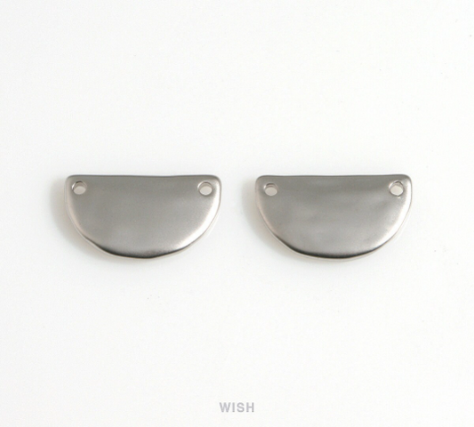 Hammered Semicircle Charm in Matte Rhodium, Hammered Semicircle Pendants / MMRH-632-P