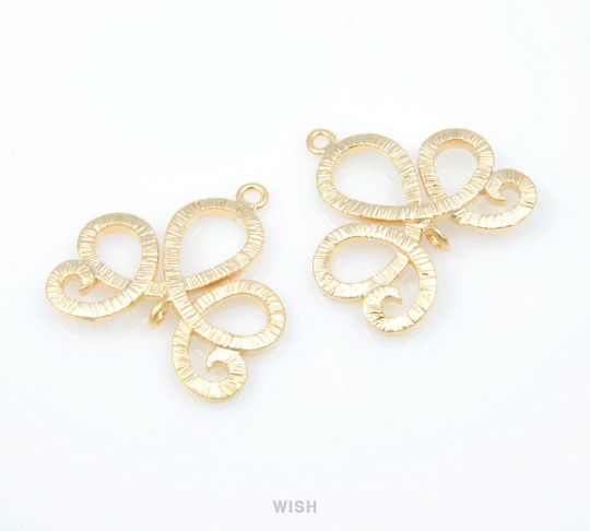 Lotus Connectors in Matte Gold, Lotus Emblem Charms / MMG-115-P