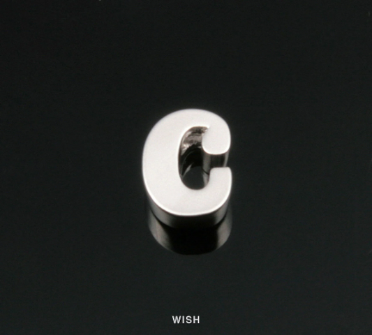 Lower Case Letter "c" in Matte Rhodium, Small Letter "c" / MMRH-002-B (c)
