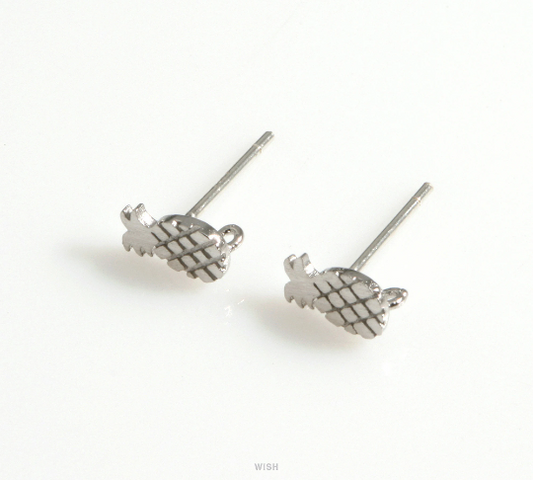 Pineapple Stud Earrings in Matte Rhodium, Pineapple Earrings / MMRH-612-E