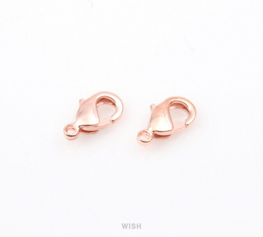 Rose Gold Plated Lobster Clasps with 10 Clasp Bars, Lobster Claw Clasps / FRG-021-C-901