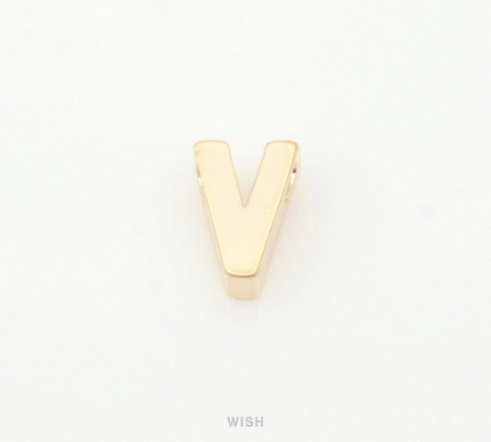 Upper Case Letter "V" in Matte Gold, Capital Letter "V" /MMG-001-B (V)