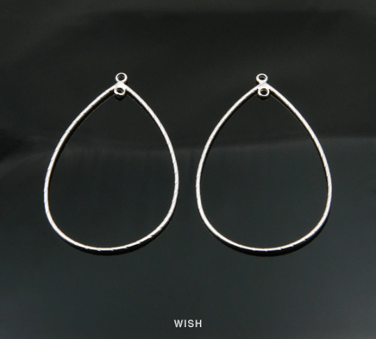 Open Drop Pendant in Matte Rhodium, Open Drop Charm / MMRH-268-P (Medium)