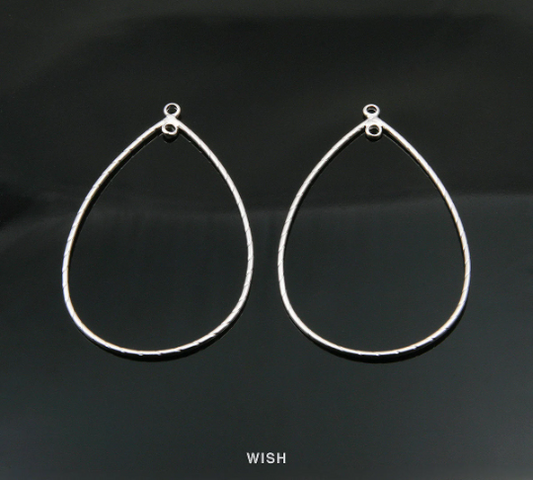 Open Drop Pendant in Matte Rhodium, Open Drop Charm / MMRH-268-P (Medium)