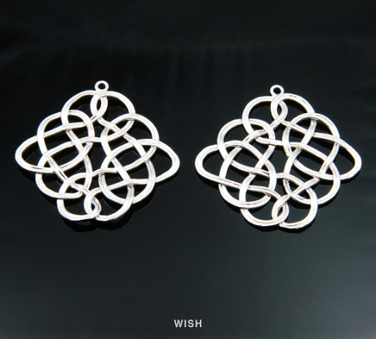 Celtic Line Pendants in Matte Rhodium, Celtic Charm / MMRH-153-P