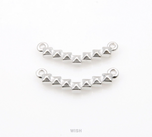 Stud Bar Pendant in Matte Rhodium, Bar Necklace Charm / MMRH-217-P