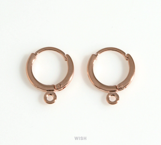 Clip Hoop Earrings in Rose Gold, Sleeper Hoop Earrings / FRG-029-E