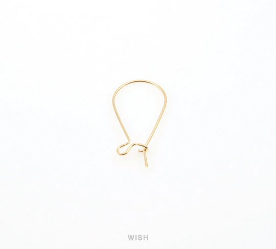 Small Kidney Hook in Gold, Kidney Hook Earrings / FG-018-E (10pcs)