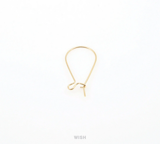 Small Kidney Hook in Gold, Kidney Hook Earrings / FG-018-E (10pcs)