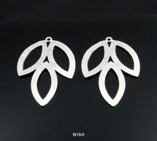 3 Marquise Pendants in Matte Rhodium, Marquise Charm / MMRH-180-P