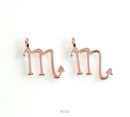 Scorpio Zodiac Sign Pendants in Rose Gold, Zodiac Charm / MRG-453-SC