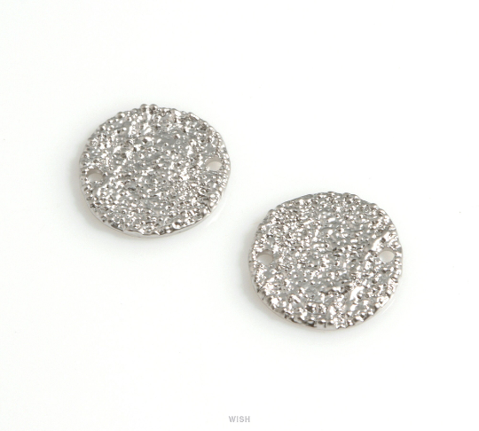 Rough Disc Pendant in Matte Rhodium, Rough Surface Coin / MMRH-615-P