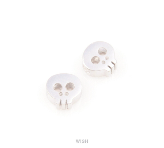 Small Skull in Matte Rhodium, Skull Beads / MMRH-038-B