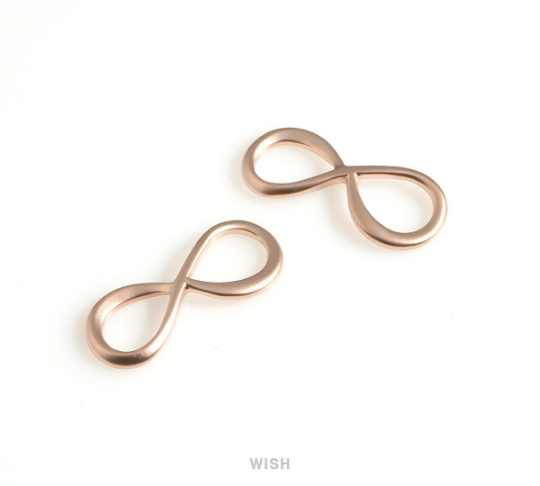 Infinity Pendants in Matte Rose Gold, Infinity Circle Charm/ MMRG-640-P