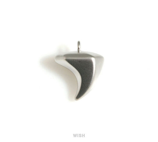 Tooth Shape Pendants in Matte Rhodium, Tooth Shape Charms / MMRH-693-P