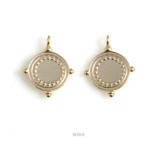 Steering Pendants in Matte Gold, Steering Wheel Charm / MMG-528-P