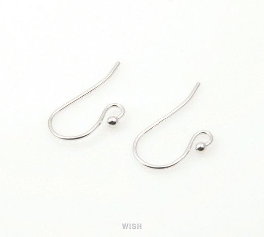 Ball Hook Earrings in Rhodium, Ball Hook Earrings / FRH-012-E (10 pcs)