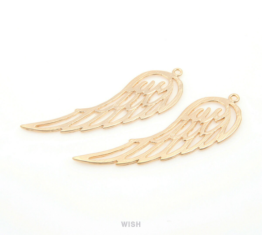 Angel Wing Pendants in Matte Gold, Angel Wing Charm / MMG-192-P