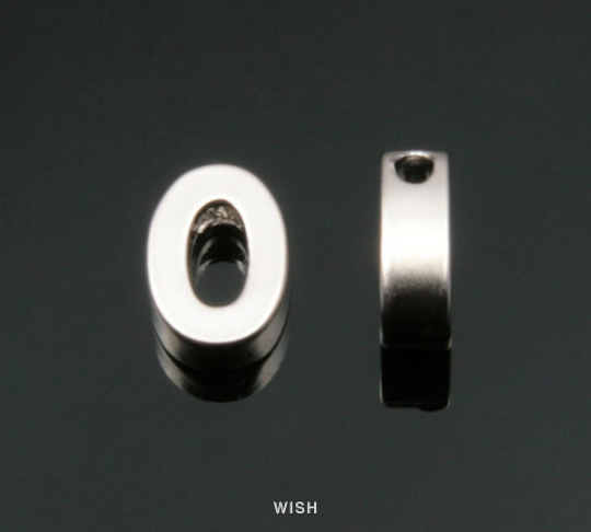 Upper Case Letter "O" in Matte Rhodium, Capital Letter "O" / MMRH-001-B (O)