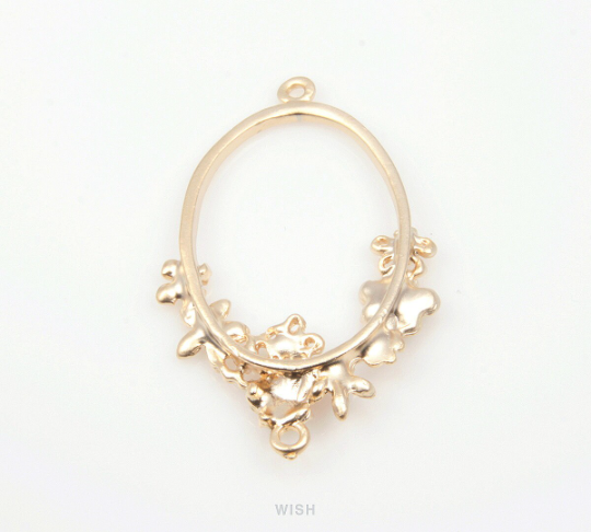 Bouquet Connectors in Matte Gold, Wreath Charm / MMG-148-C