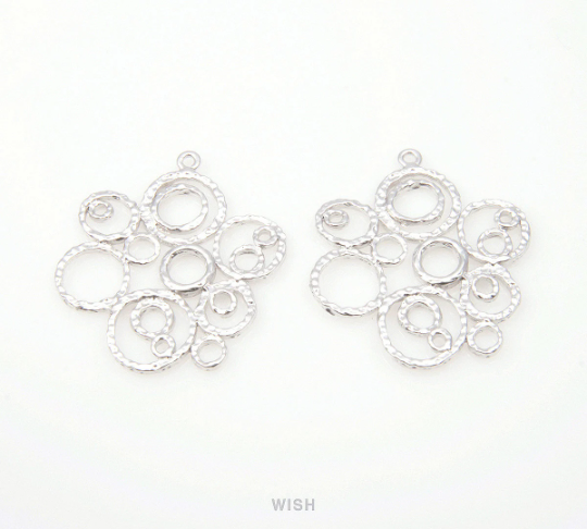 Bubbles Connectors in Matte Rhodium, Bubbles Charms / MMRH-127-C