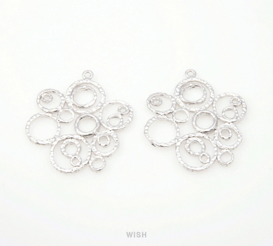 Bubbles Connectors in Matte Rhodium, Bubbles Charms / MMRH-127-C