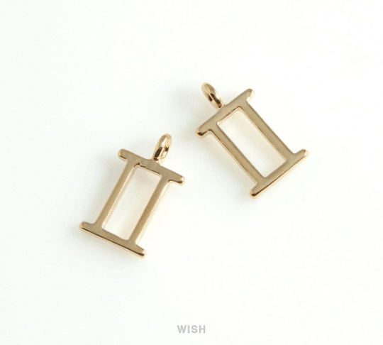 Gemini Zodiac Sign Pendants in Rose Gold, Zodiac Charm / MRG-453-GE