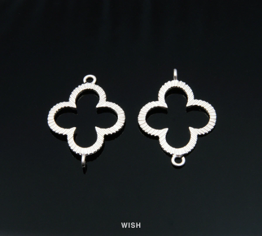 Clover Connectors in Matte Rhodium, Clover Charms / MMRH-121-C