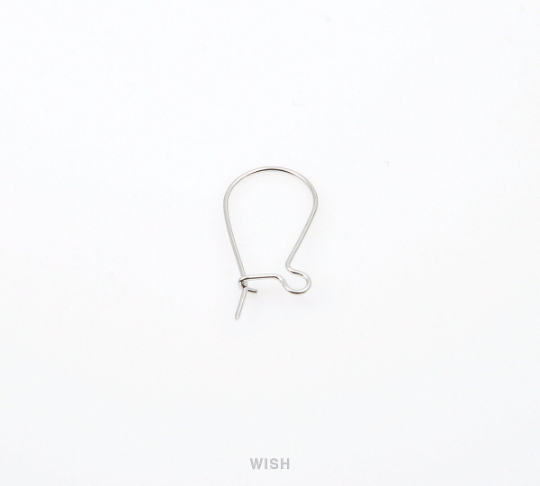 Small Kidney Hook in Rhodium, Kidney Hook Earrings / FRH-018-E (10pcs)