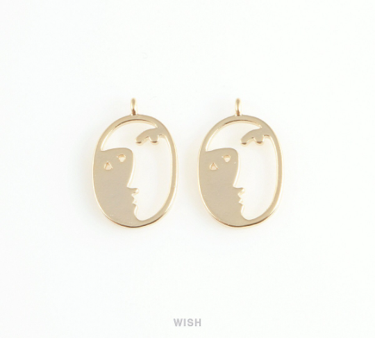 Crescent Pendants in Matte Gold, Crescent Charm / MMG-405-P
