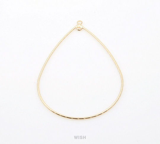 Open Drop Pendant in Matte Gold, Open Teardrop Charm / MMG-267-P (Large)