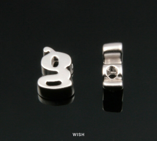 Lower Case Letter "g" in Matte Rhodium, Small Letter "g"  / MMRH-002-B (g)