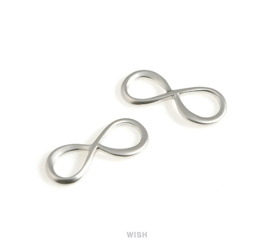 Infinity Pendants in Matte Rhodium, Infinity Circle Charm /MMRH-640-P