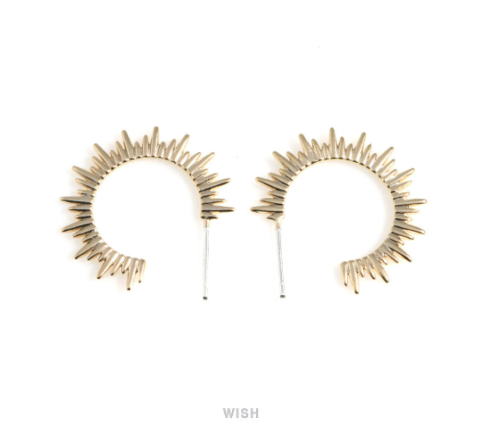 Sun Stud Earrings in Matte Gold, The Sun Ear Studs / MMG-521-E