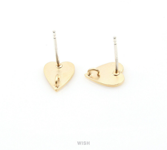 Heart Stud Earrings in Matte Gold, Heart studs/ MMG-272-E