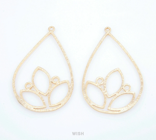 Marquise in Teardrop Pendants in Matte Gold, Marquise Charms / MMG-123-P