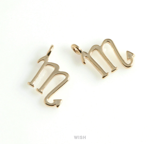 Scorpio Zodiac Sign Pendants in Gold, Zodiac Charm / MG-453-SC