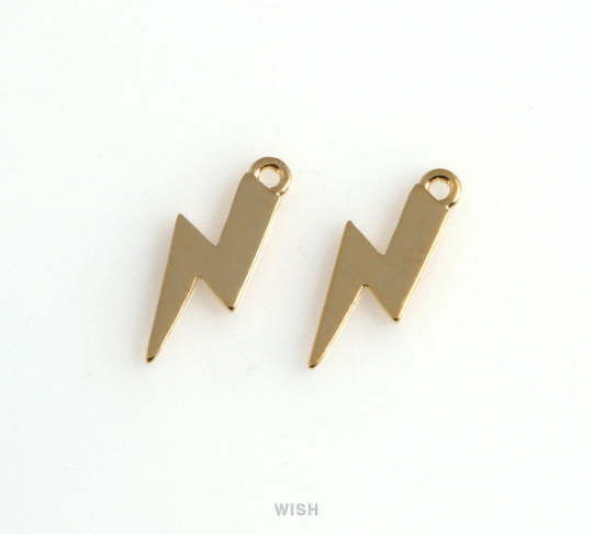 Thunder and Lightning Pendant in Matte Gold, Lightning Charm / MMG-243-P