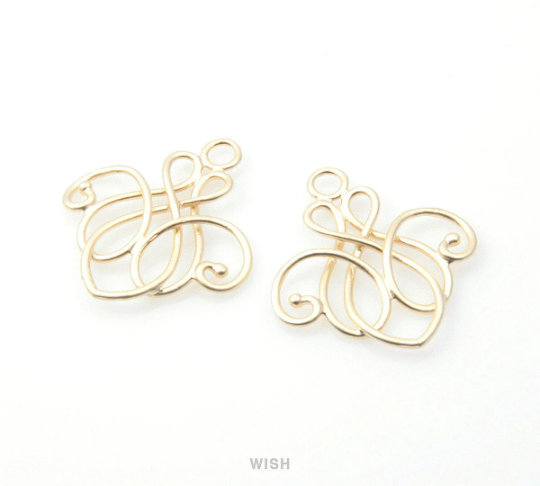 Chandelier Theme Pendants in Matte Gold, Chandelier Charms /MMG-176-P