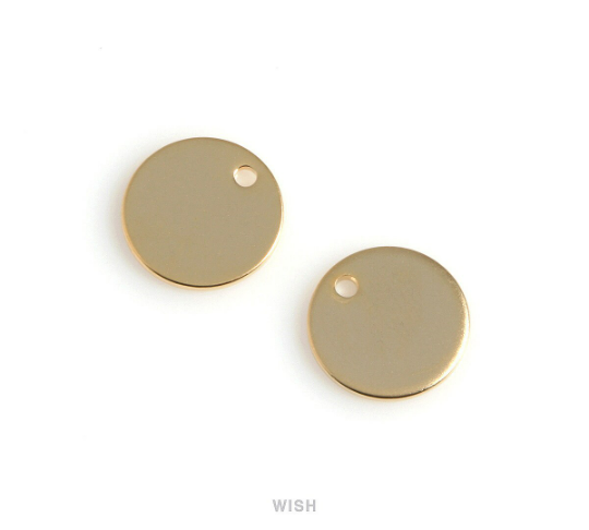Stamping Disc in Matte Gold, Stamping Coin Charm /MMG-554-P
