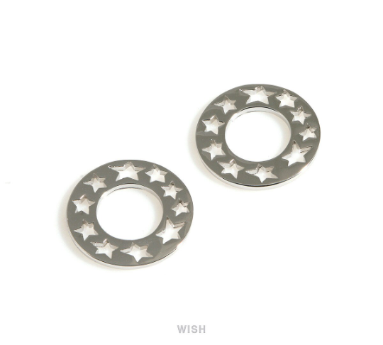 Milky Way Circle Pendants in Rhodium, Ten Stars in Circle Charms / MRH-698-P