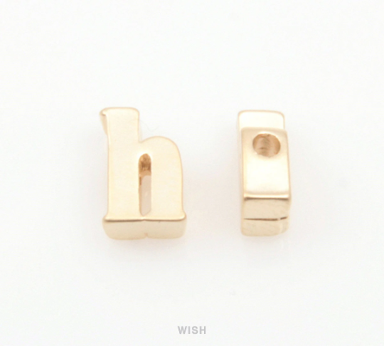 Lower Case Letter "h" in Matte Gold, Small Letter "h" / MMG-002-B (h)