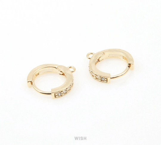 Cubic Earrings in Gold, 6 Cubic Hoop Earrings /CG-001-E