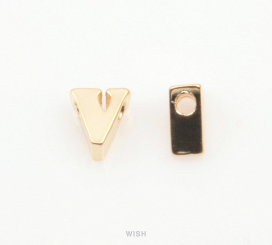 Lower Case Letter "v" in Matte Gold, Small Letter "v" / MMG-002-B (v)