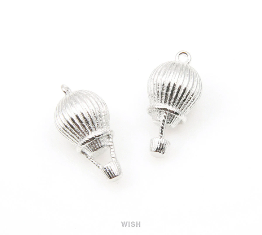 Hot Air Balloon Pendants in Matte Rhodium, Air Balloon / MMRH-024-P