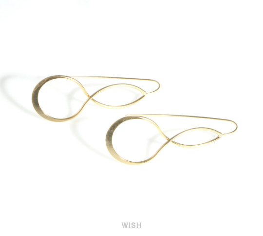 Infinity Dangle Hook Earrings in Matte Gold, Infinity Hook / MMG-420-E (4pcs)