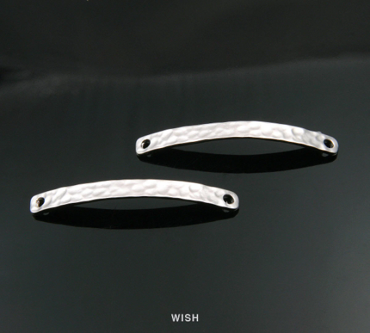 Hammered Bar Pendant in Matte Rhodium, Hammered Bar Charm / MMRH-279-P