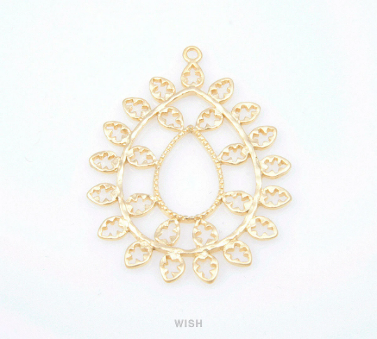 Teardrop Pendants in Matte Gold, Teardrop Charms / MMG-116-P