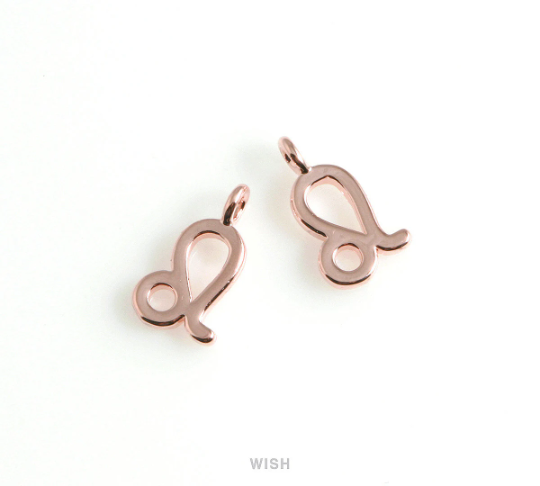 Leo Zodiac Sign Pendants in Rose Gold, Zodiac Charm / MRG-453-LE