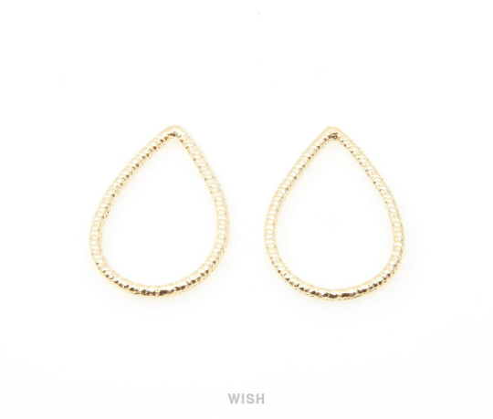 Teardrop Pendants in Gold, Teardrop Outline Charms /MG-006-P (Small)